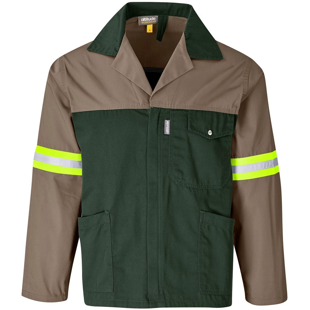 Site Premium Two-Tone Polycotton Jacket - Reflective Arms & Back - Yellow Tape - Image 3