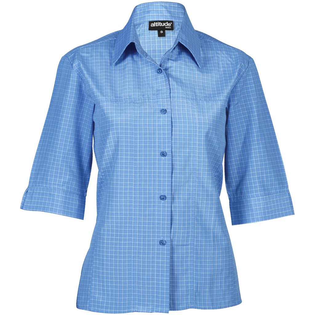 Ladies 3/4 Sleeve Prestige Shirt - Light Blue - Image 3
