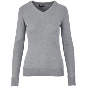Ladies Long Sleeve Peru V-Neck Jersey - Grey