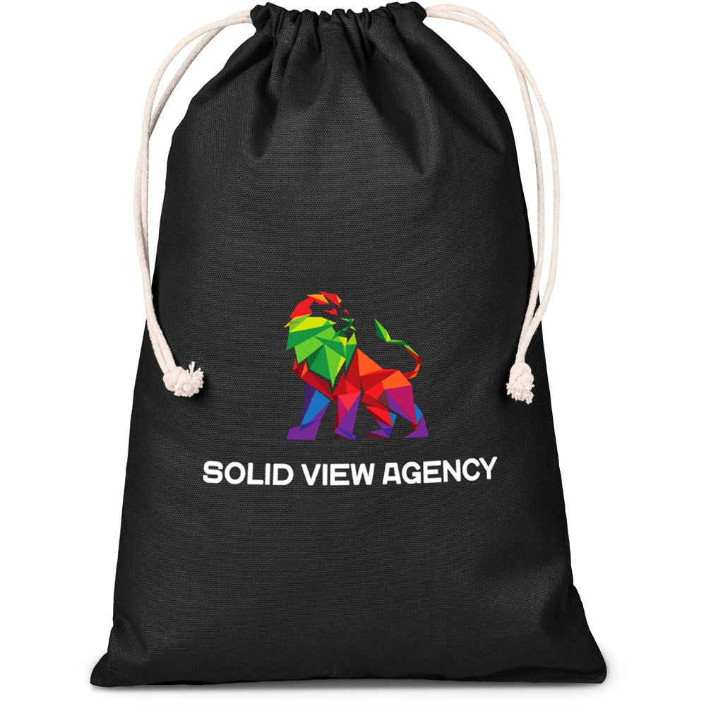 Allsorts Maxi Cotton Drawstring Pouch - Black - Image 3