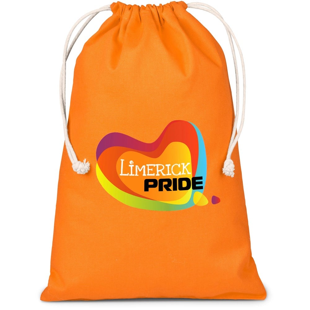 Altitude Allsorts Maxi Cotton Drawstring Pouch - Orange