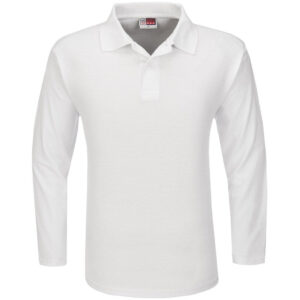 Mens Long Sleeve Boston Golf Shirt - White