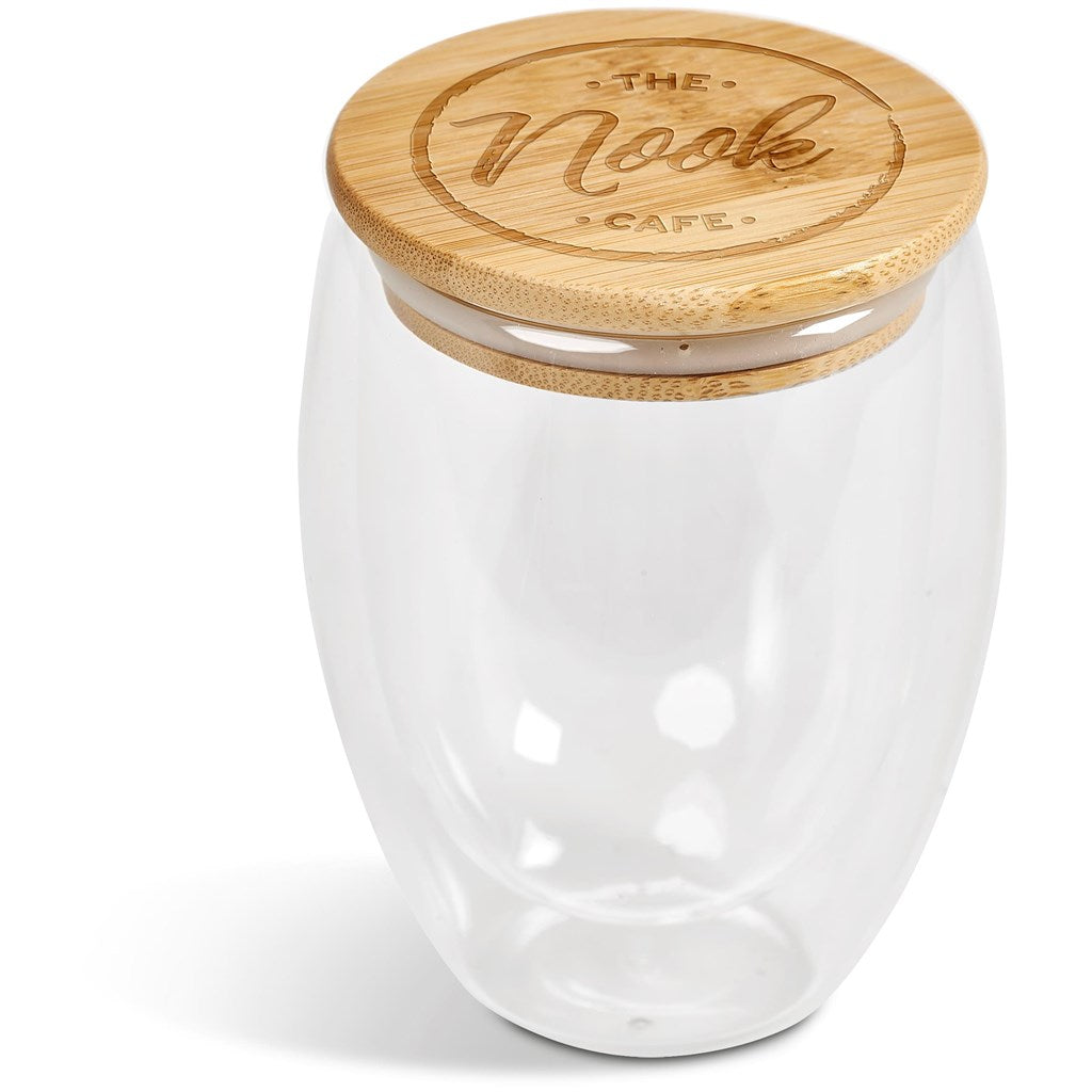 Okiyo Moco Glass & Bamboo Double-Wall Cup - 350ml - Image 3