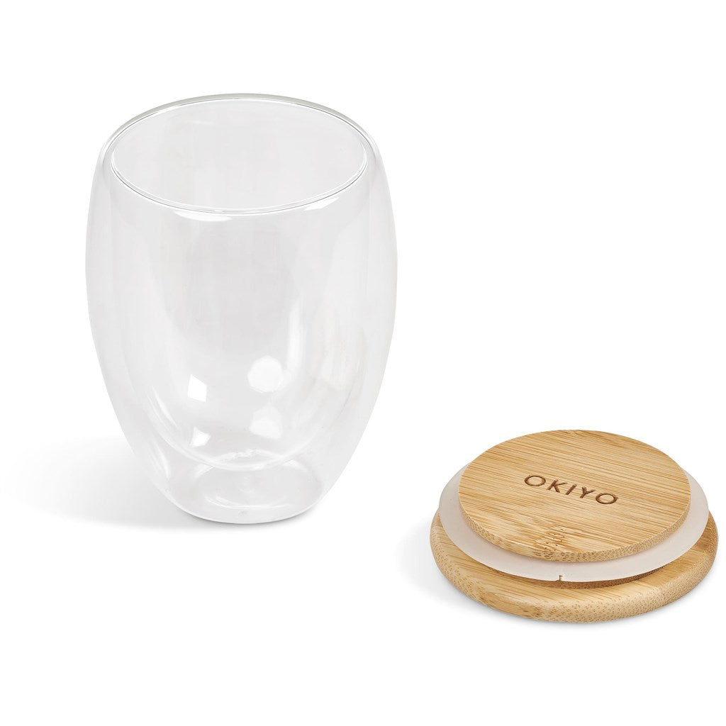 Okiyo Moco Glass & Bamboo Double-Wall Cup - 350ml - Image 5