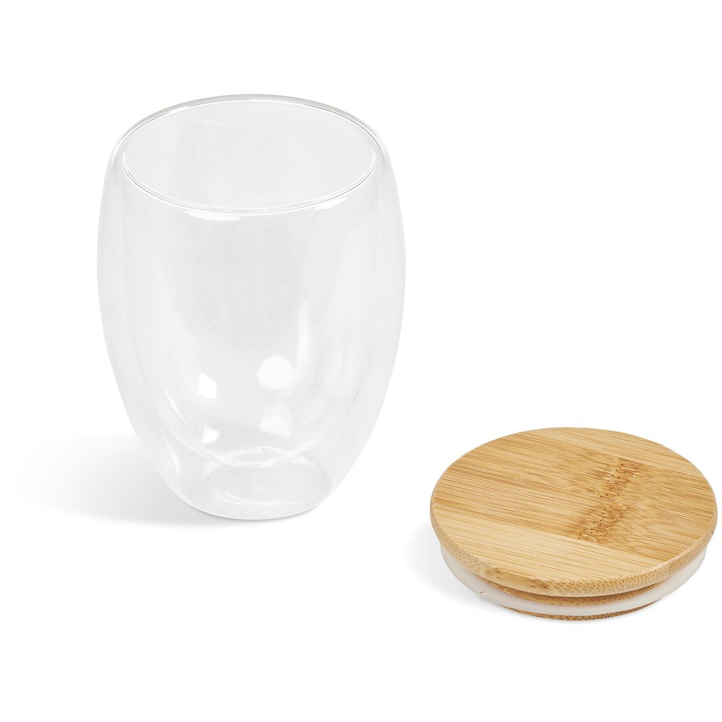 Okiyo Moco Glass & Bamboo Double-Wall Cup - 350ml - Image 7