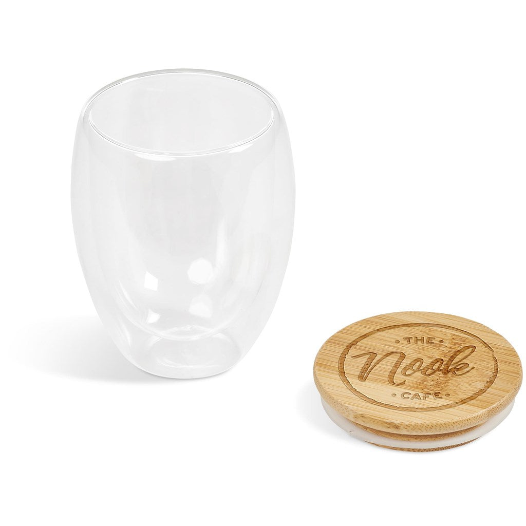 Okiyo Moco Glass & Bamboo Double-Wall Cup - 350ml - Image 6