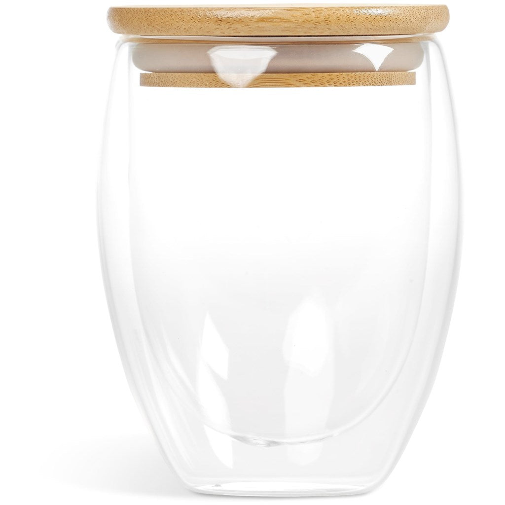 Okiyo Moco Glass & Bamboo Double-Wall Cup - 350ml - Image 8