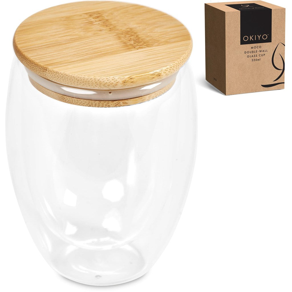 Okiyo Moco Glass & Bamboo Double-Wall Cup - 350ml - Image 10