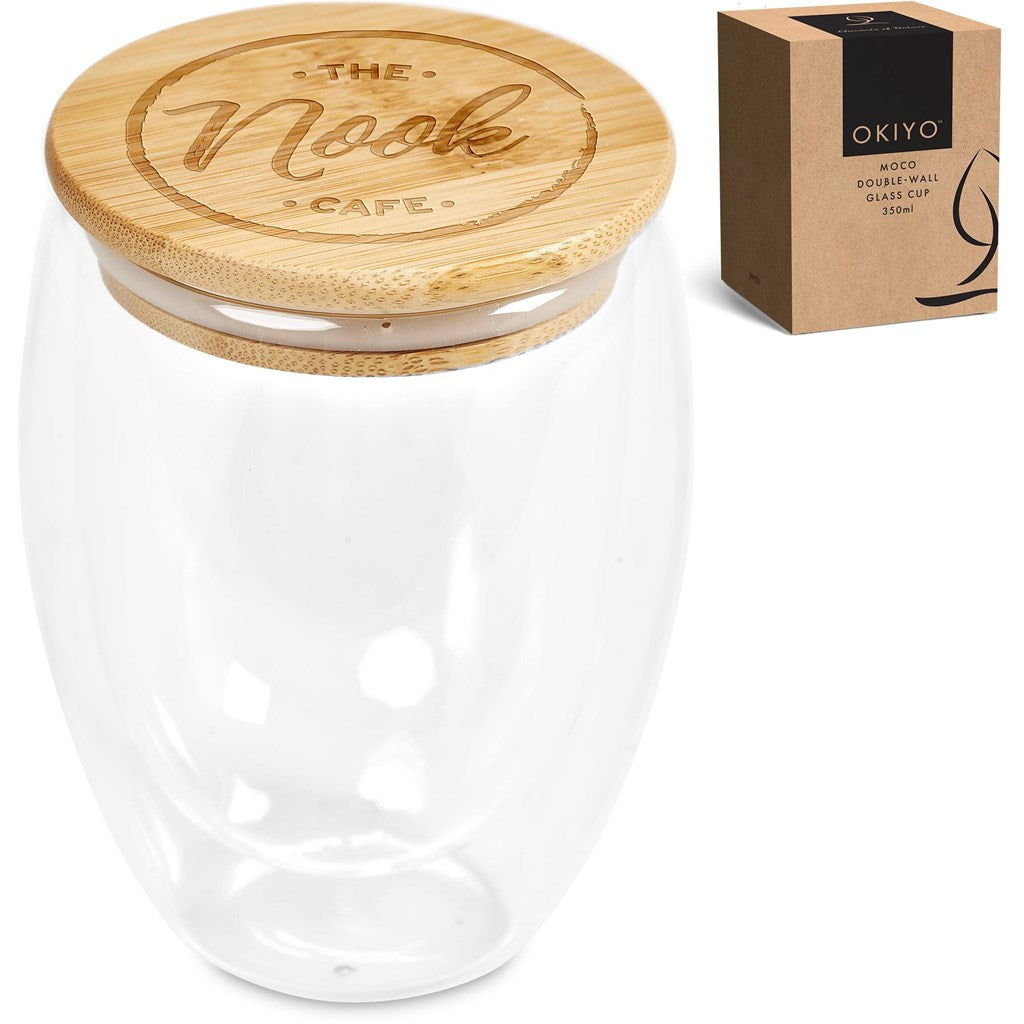 Okiyo Moco Glass & Bamboo Double-Wall Cup - 350ml - Image 9