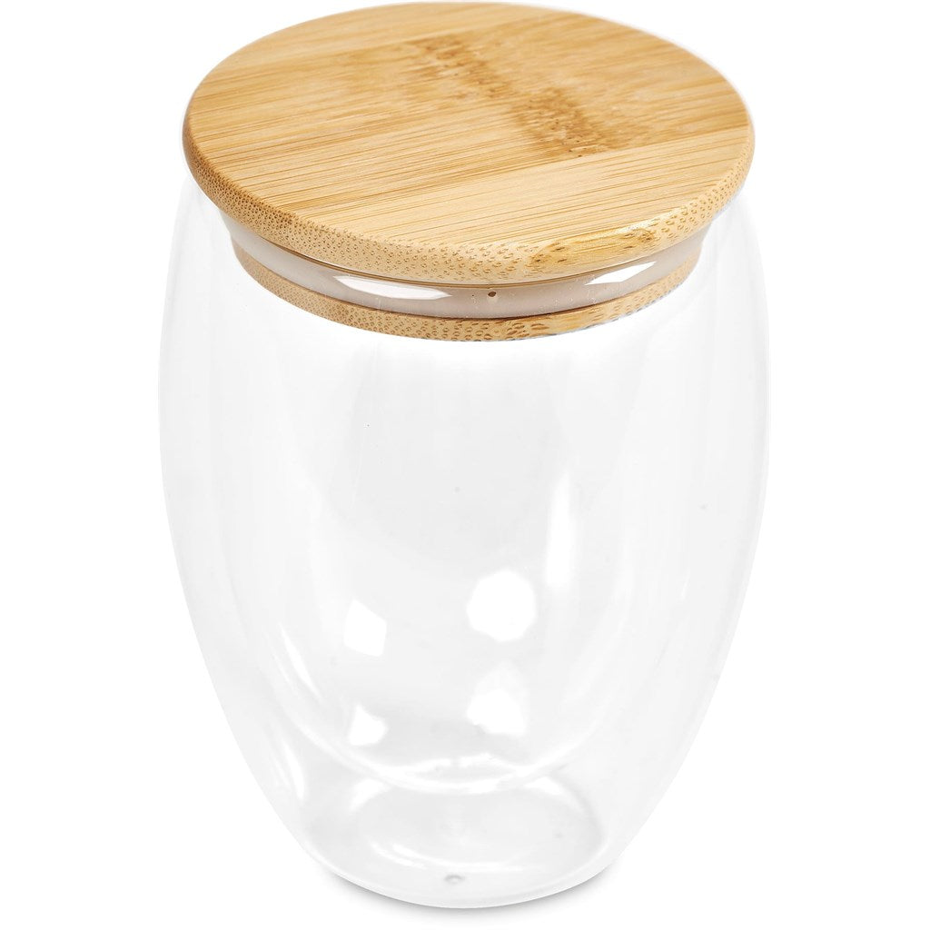 Okiyo Moco Glass & Bamboo Double-Wall Cup - 350ml - Image 14