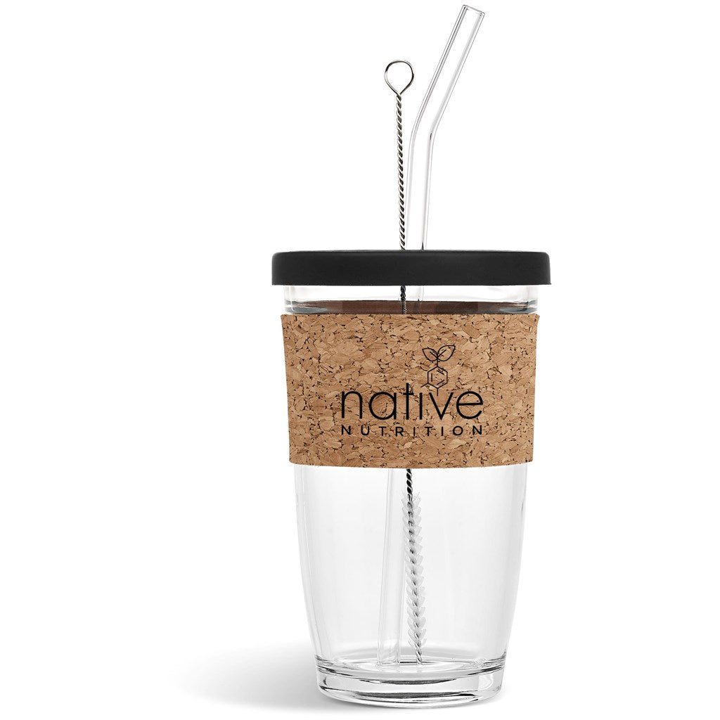 Kooshty Kork Glass Smoothie Kup & Straw - 480ml - Image 8
