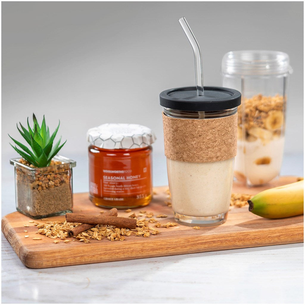 Kooshty Kork Glass Smoothie Kup & Straw - 480ml - Image 10