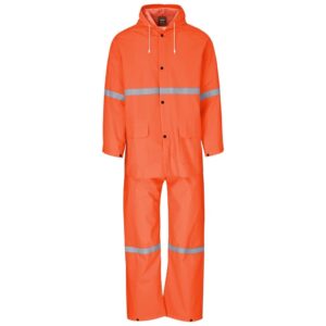 Light Duty Tornado  Hi-Viz Reflective  Rubberised Rainsuit - Orange